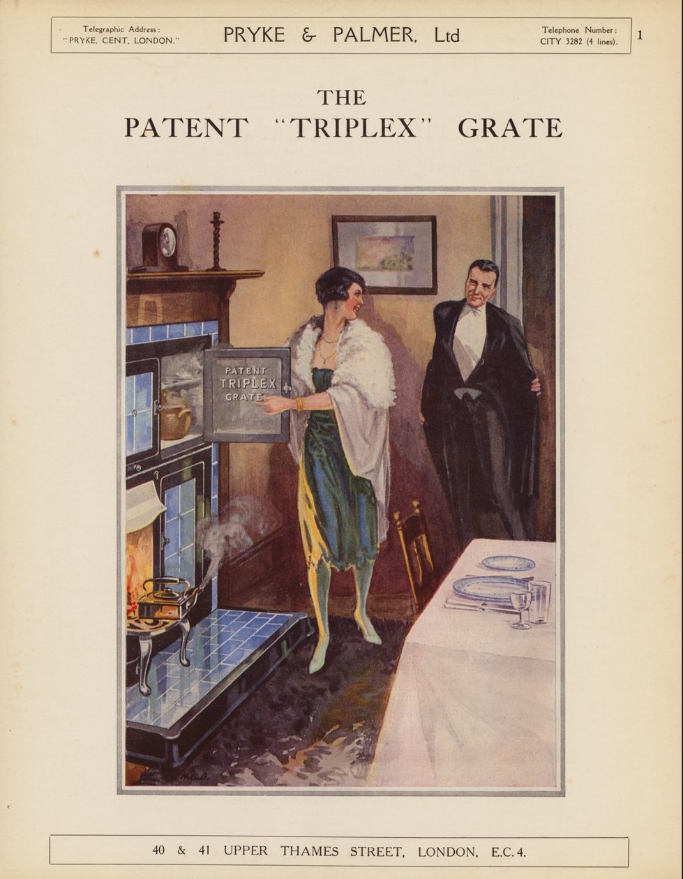 Page du catalogue de Pryke  Palmer Ltd, vers 1930 (lithographie couleur) - English School