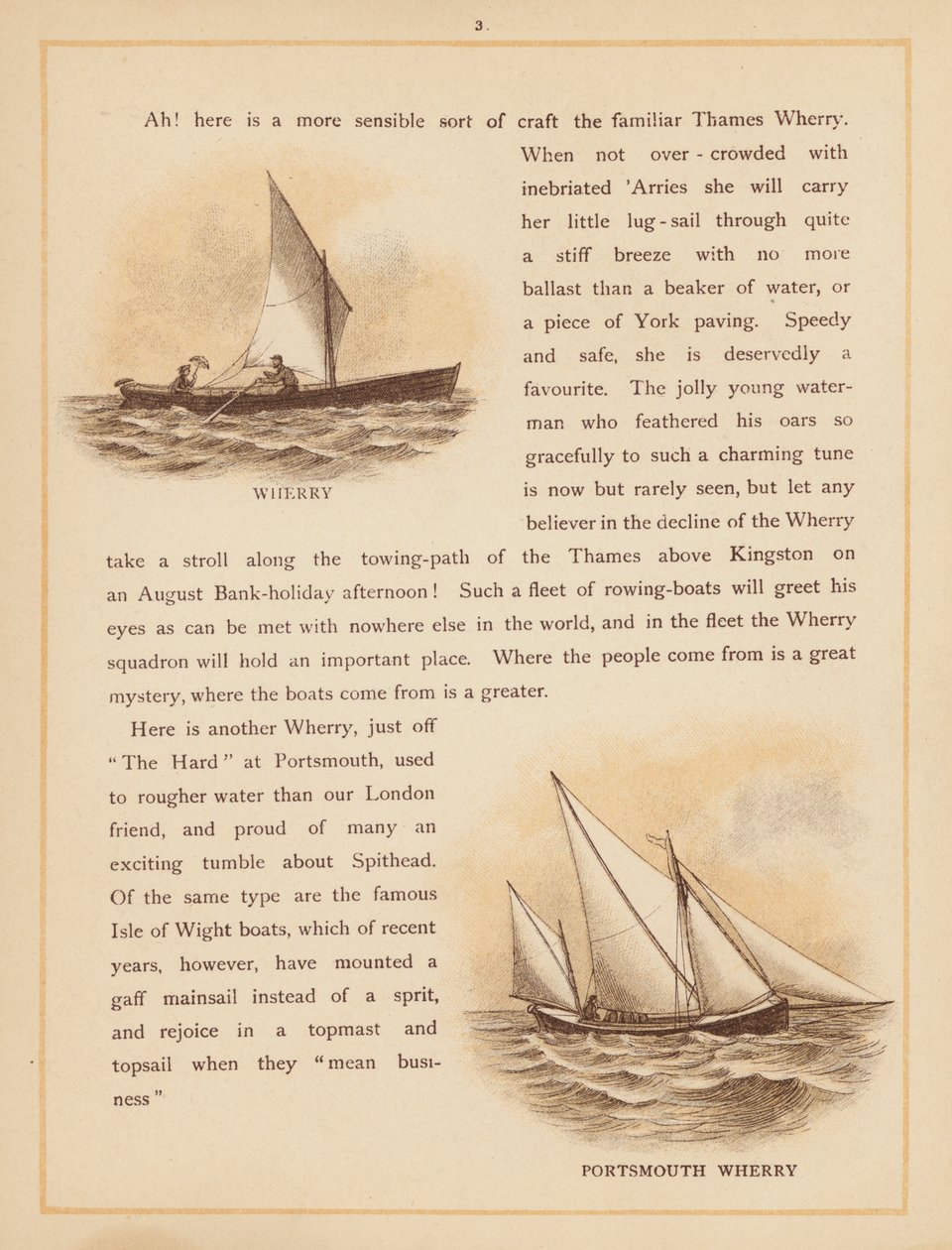 Page de The Boats of the World, fin du 19e siècle (lithographie en couleur) - English School