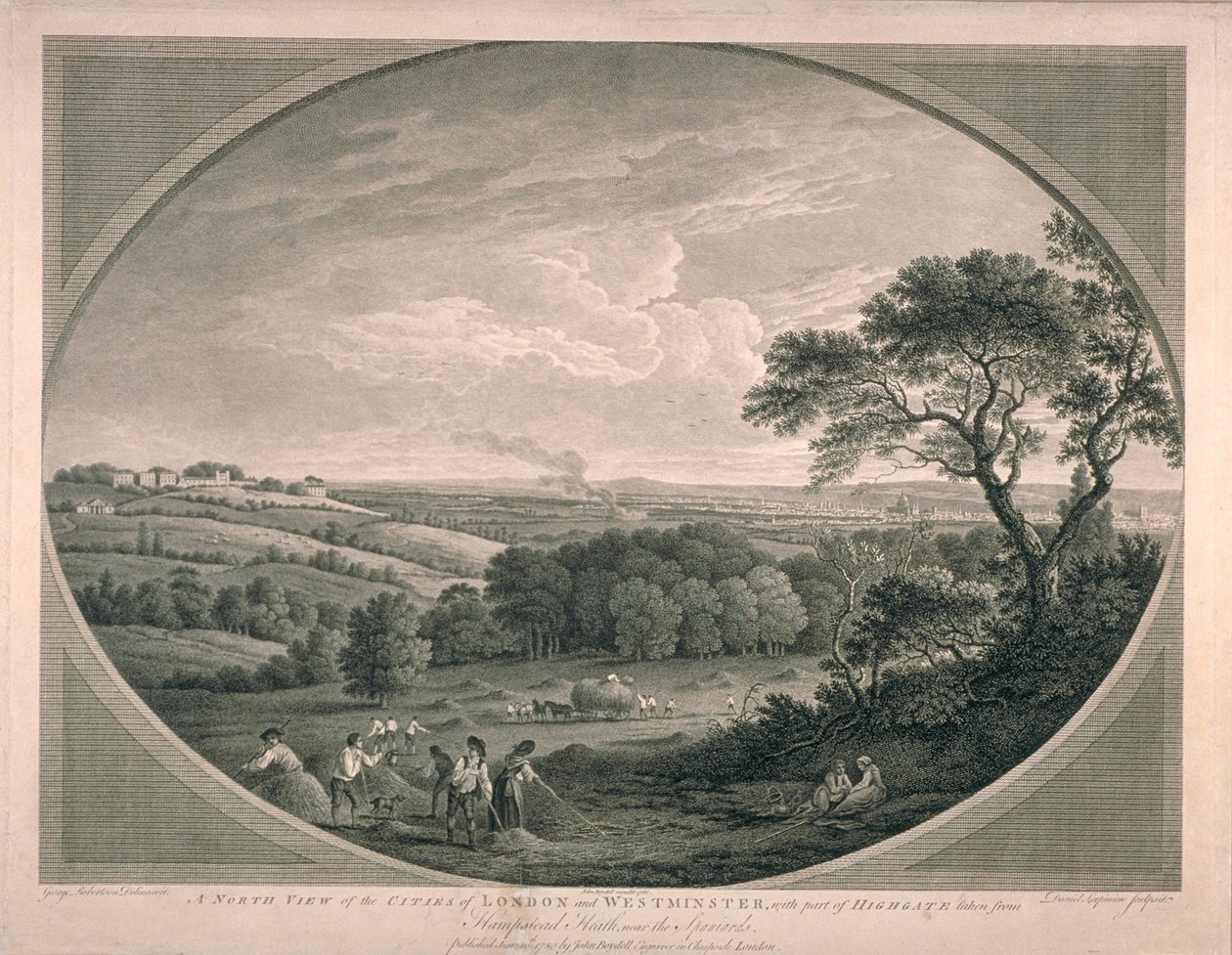 Vue pastorale des villes de Westminster avec une partie de Highgate, 1780 - English School