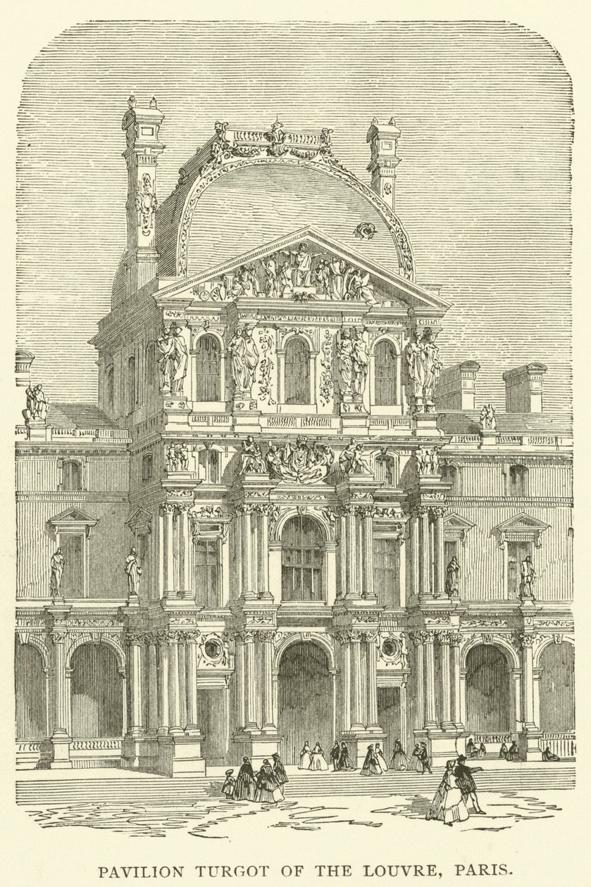 Pavillon Turgot du Louvre, Paris (gravure) - English School