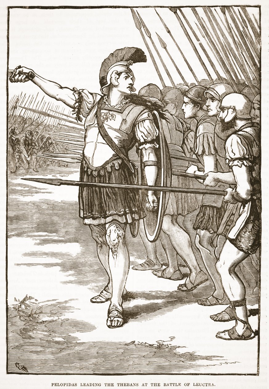 Pélopidas menant les Thébains à la bataille de Leuctres - English School