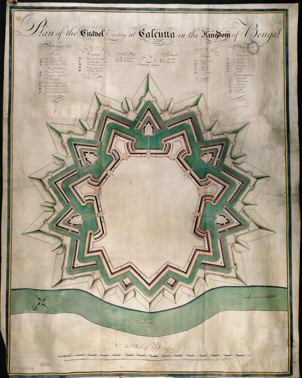 Plan de la citadelle de Calcutta et du Fort William, l