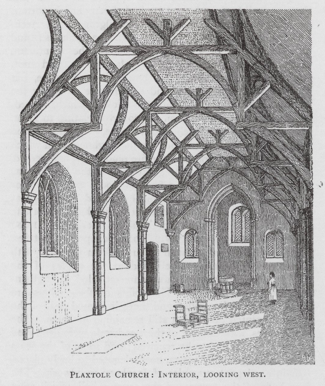 Église de Plaxtole, intérieur, vue vers l