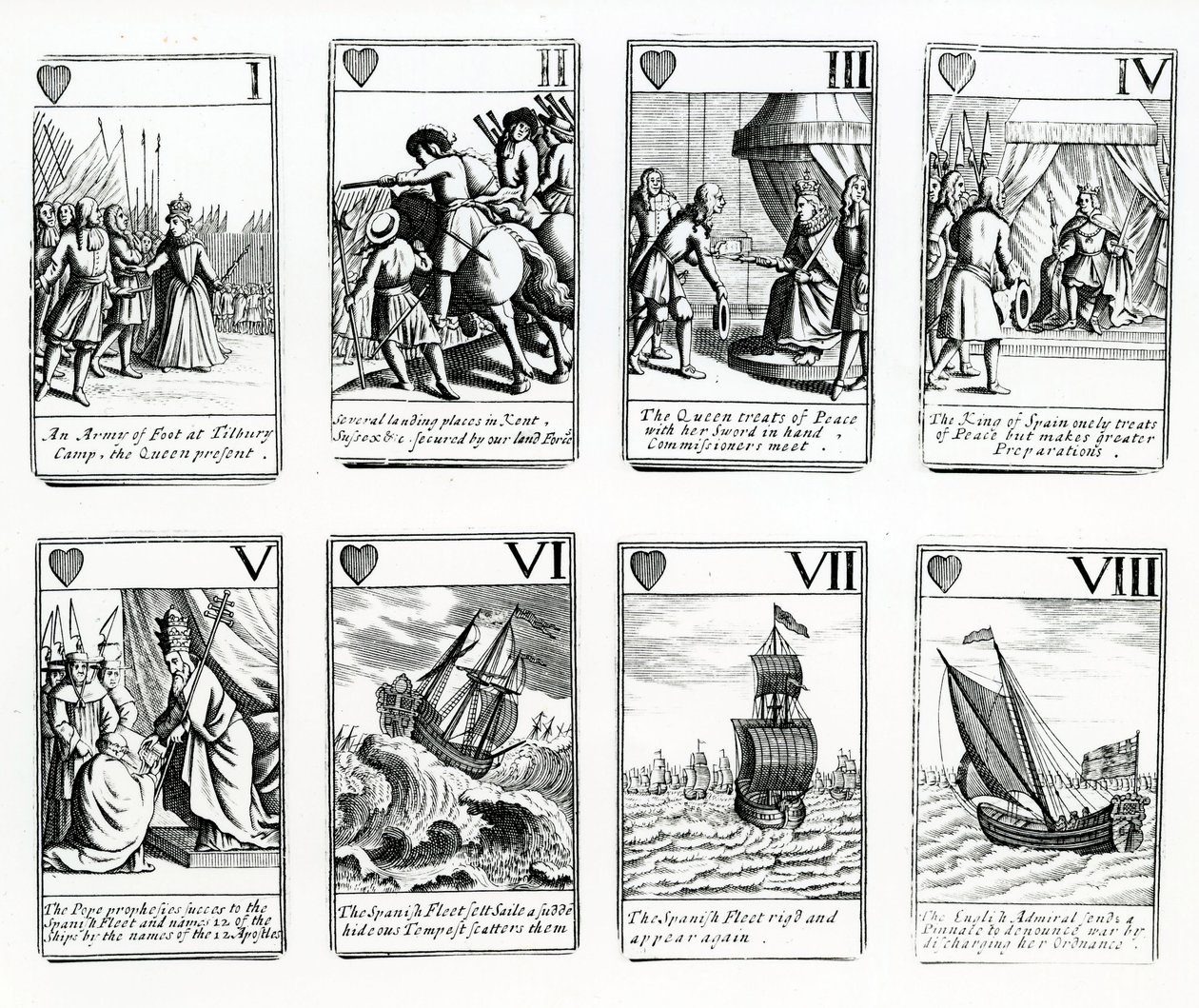 Cartes à jouer représentant les événements de l