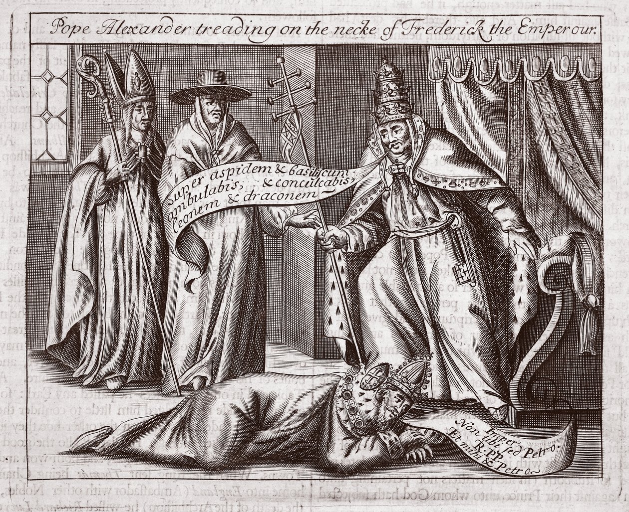 Le pape Alexandre piétinant le cou de l