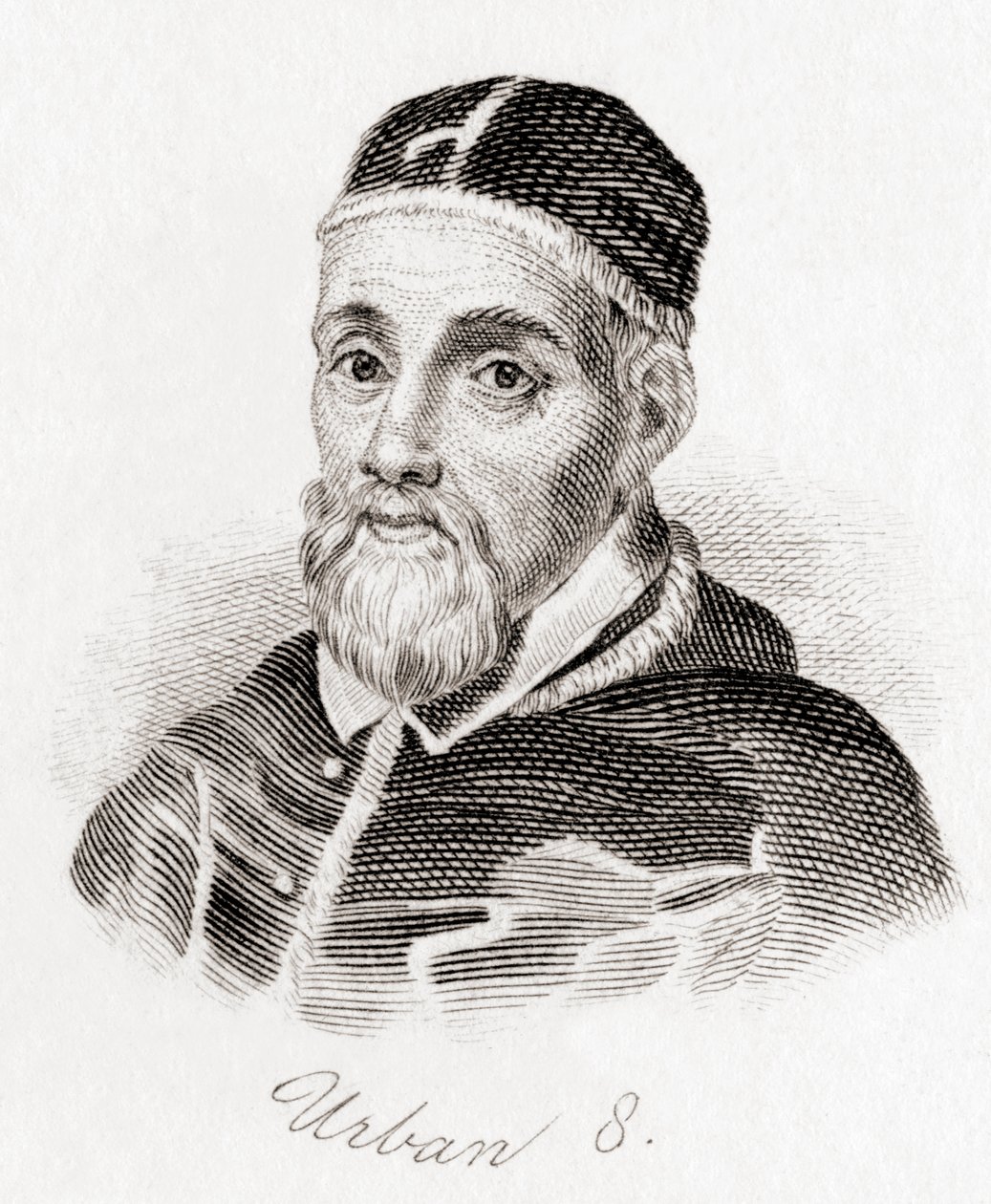 Pape Urbain VIII, c.1568 -1644, né Maffeo Barberini (gravure) - English School