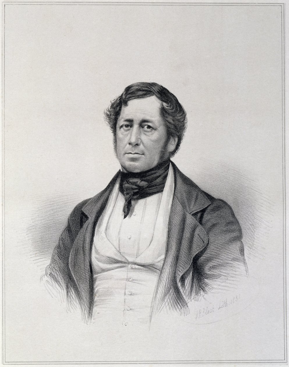 Portrait de Charles Joseph Hullmandel (1789-1850), gravé par G.B. Bleck (1851) - English School