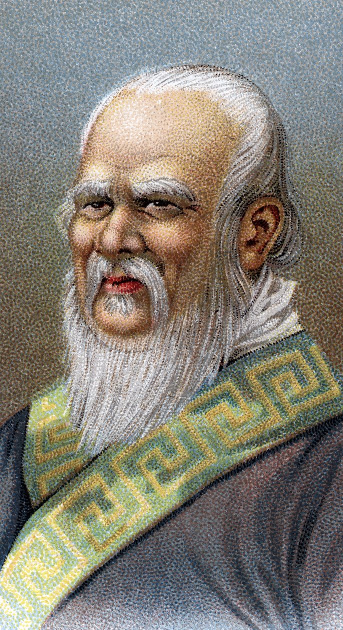 Portrait de Confucius (551-479 av. J.-C.) - De la série Leaders of Men - Chromolithographie - École anglaise, 20e siècle. - English School