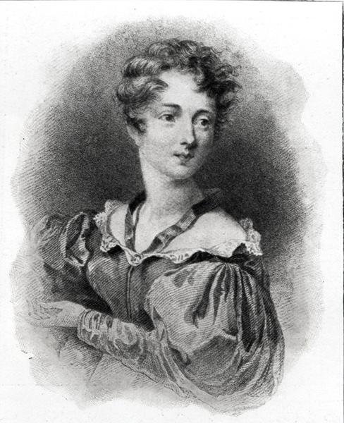 Portrait de Lady Caroline Lamb (née en 1785) (lithographie) (photo n/b) - English School