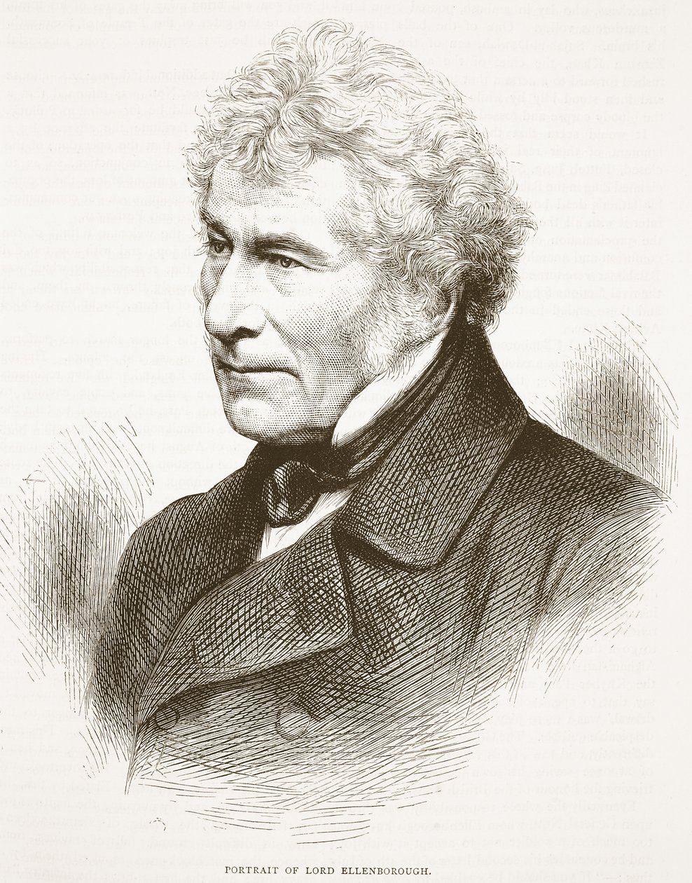 Portrait de Lord Ellenborough, illustration de Cassells Illustrated History of England - English School