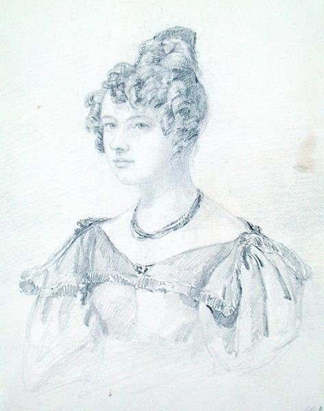Portrait de M.A.R. par G.B., du carnet de Michael Faraday - English School