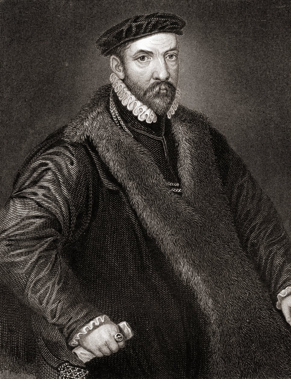 Portrait de Sir Nicholas Bacon des Portraits britanniques de Lodge, 1823 - English School