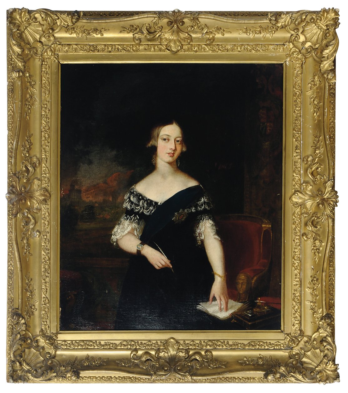 Portrait de la jeune reine Victoria - English School