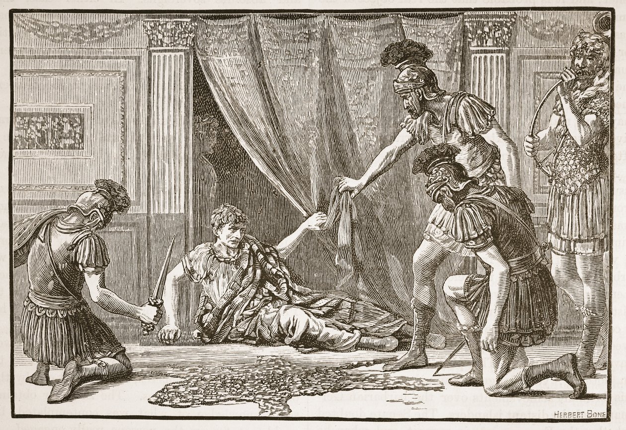 Les gardes prétoriens acclamant Claude comme Imperator - English School