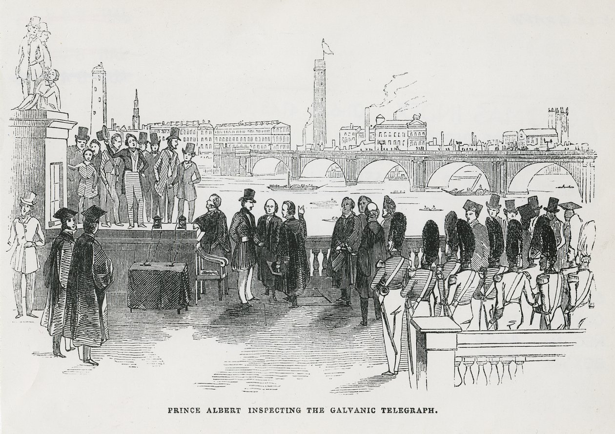 Le prince Albert inspectant le télégraphe galvanique - English School