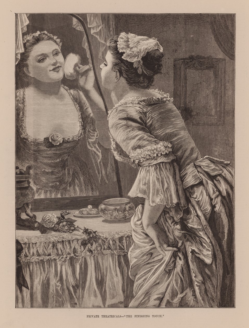 Private Theatricals, "The Finishing Touch" (gravure) - English School