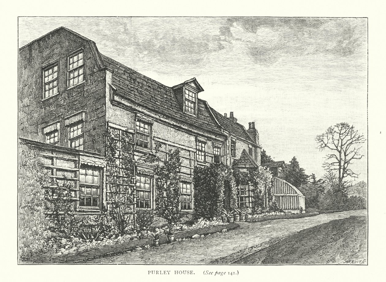Purley House (gravure) - English School