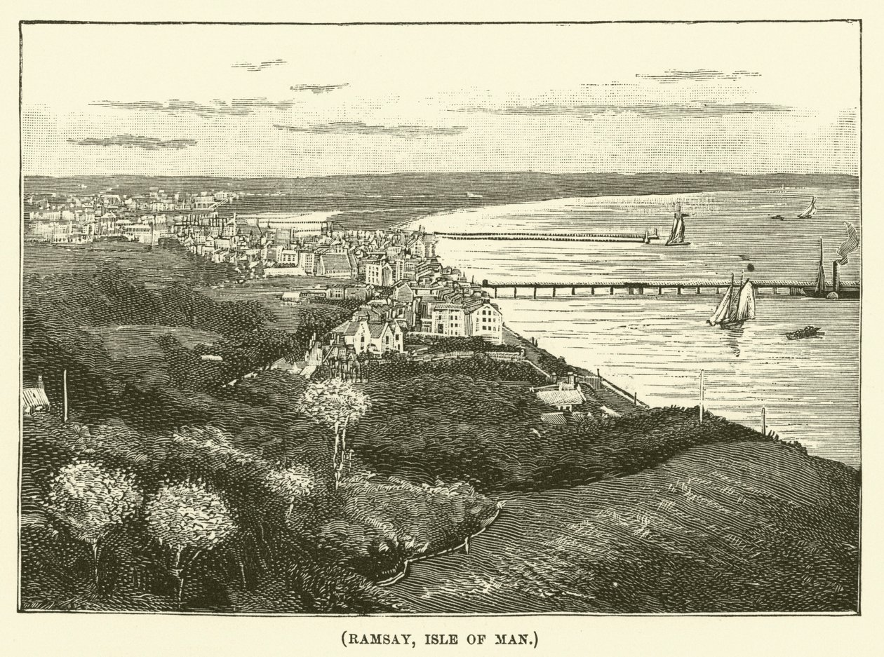 Ramsay, île de Man (gravure) - English School