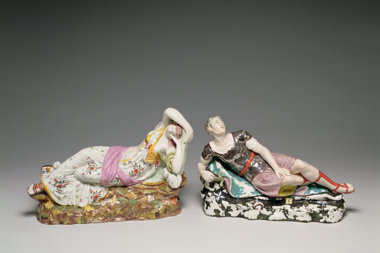 Figures allongées de Cléopâtre (69-30 av. J.-C.) et Marc Antoine (c.82-30 av. J.-C.), Staffordshire, c.1810-20 - English School