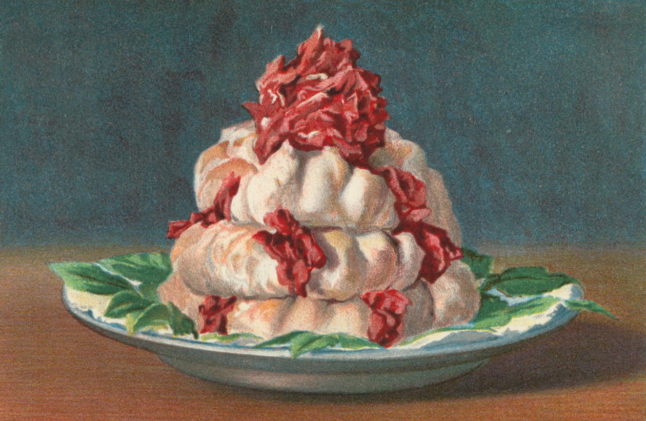 Rose Meringue (colour litho) - English School