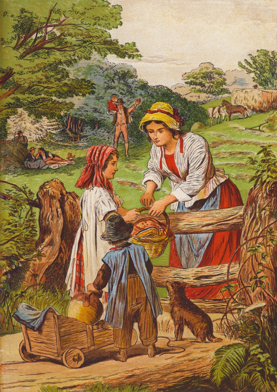 Scène rustique (lithographie couleur) - English School