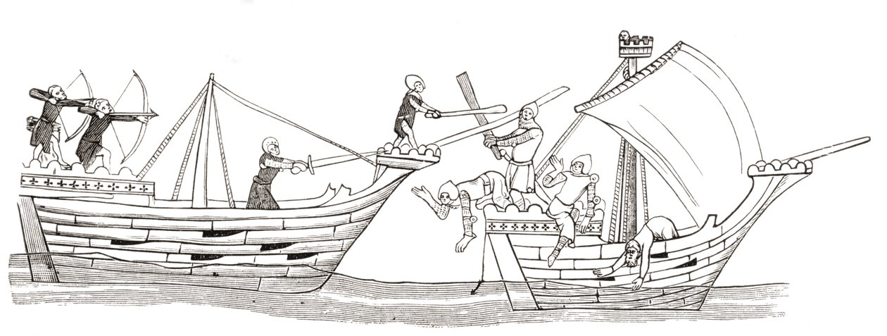 Combat naval, début du XIVe siècle, de 