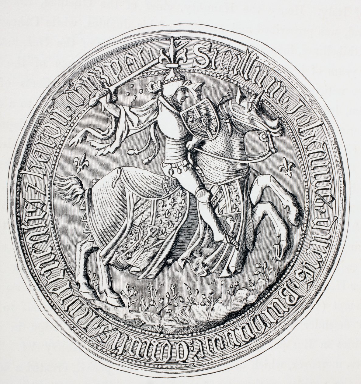Sceau de Jean II, duc de Bourgogne, comte de Nevers et baron de Donzy, c.1880 - English School