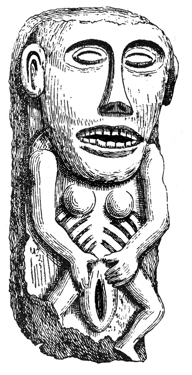 Sheela-na-Gig, du château de Ballinahend, Tipperary, Irlande - English School