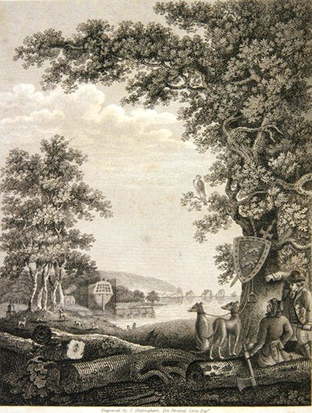 Constructeurs de navires dans la New Forest, gravé par C. Sheringham pour Percival Lewis - English School