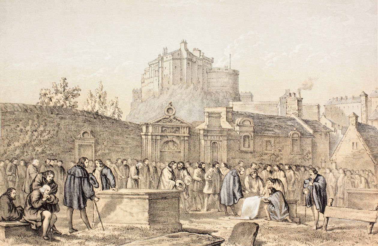Signature du Covenant dans le cimetière de Greyfriars, Édimbourg en 1638, de 