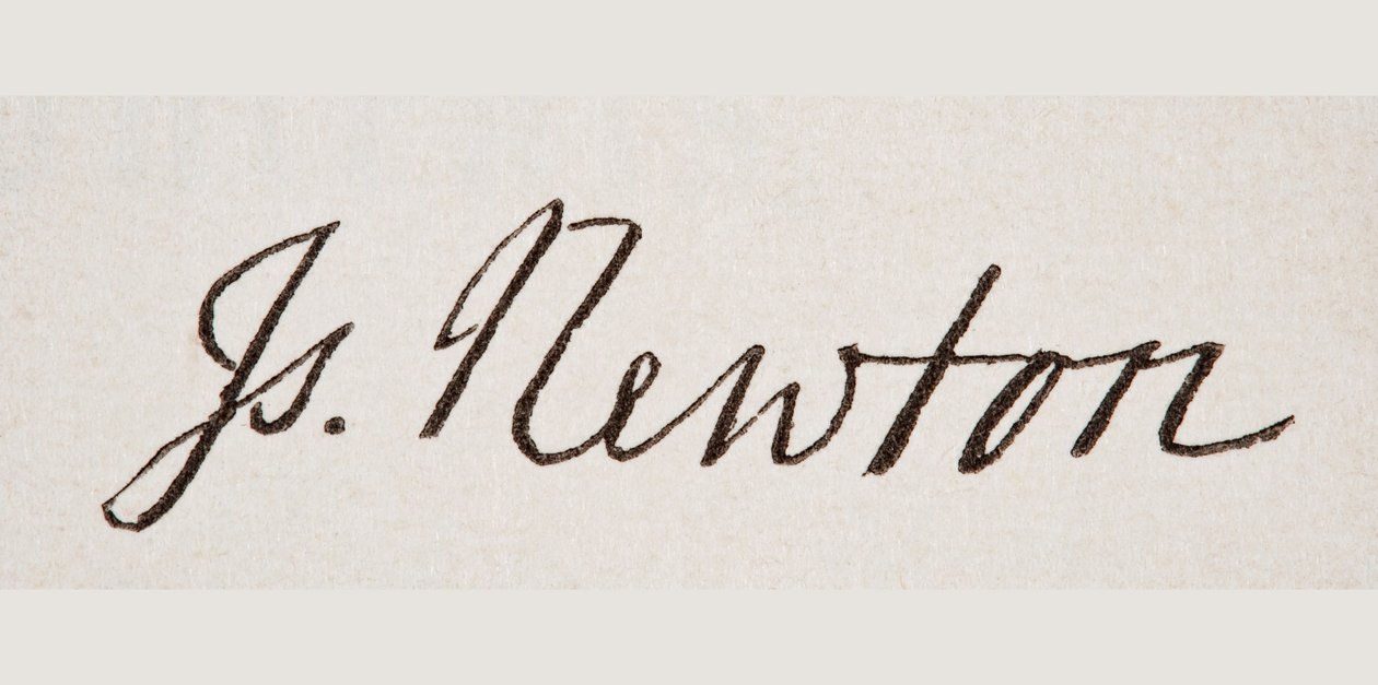 Signature de Sir Isaac Newton, tirée de 