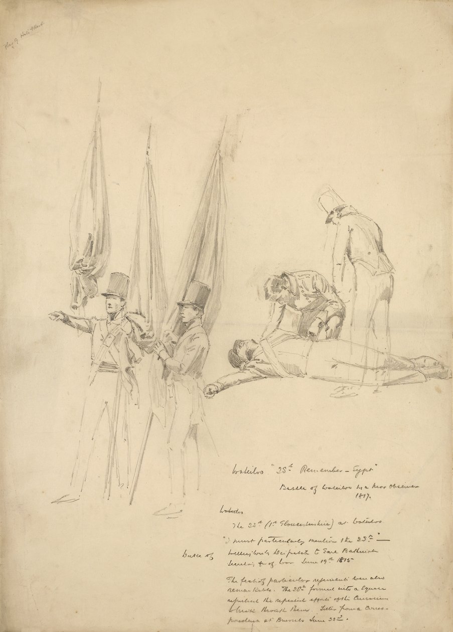 Soldats de Waterloo (crayon sur papier) - English School