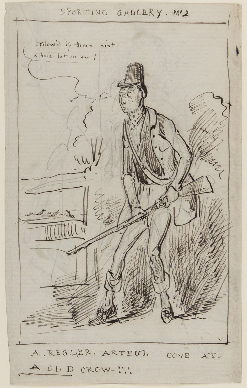 Galerie sportive n°2, A Regler, Artful Cove at a Old Crow, vers 1825 - English School