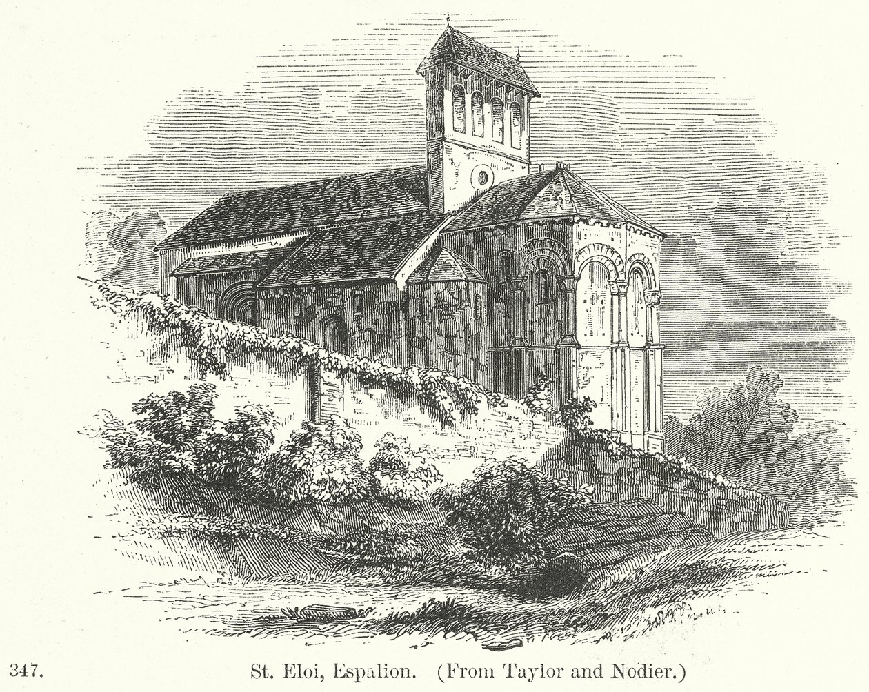 St Eloi, Espalion (gravure) - English School