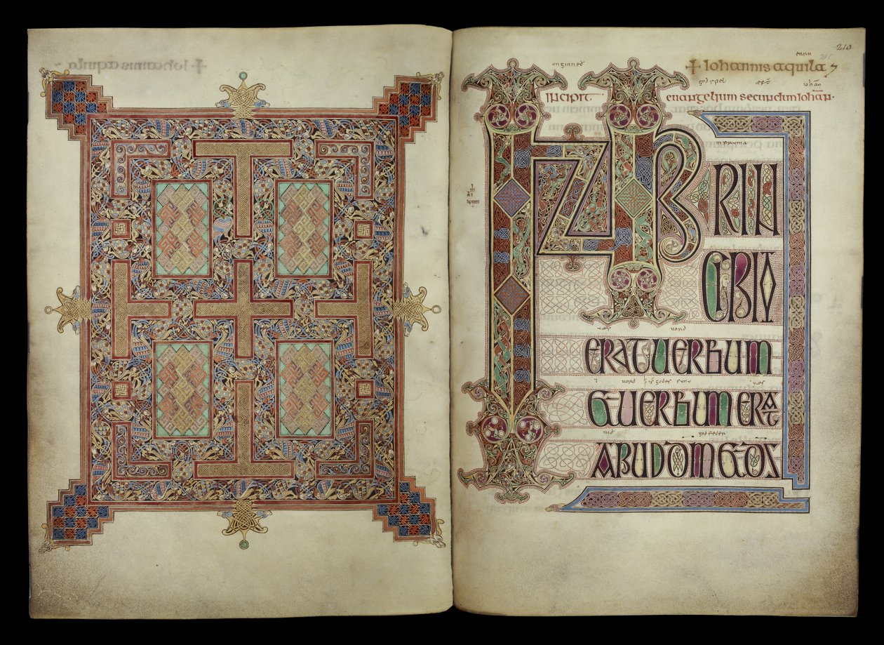 Évangile de saint Jean ; page de tapis et page d