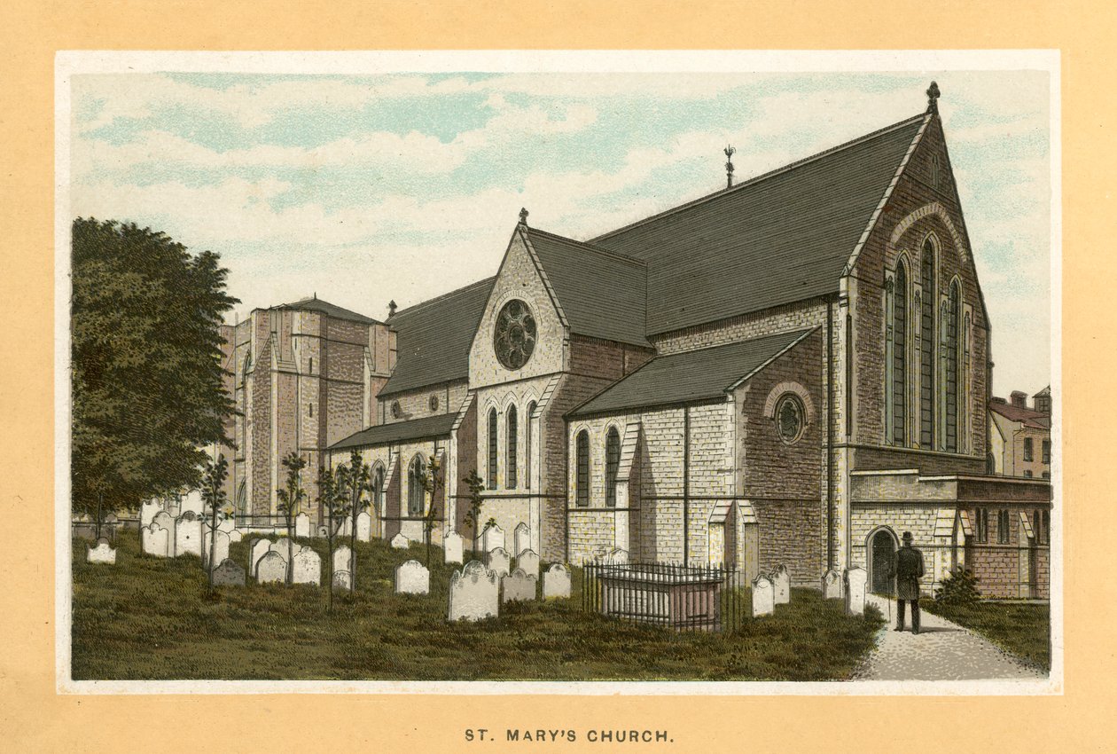 Église St Mary (lithographie couleur) - English School