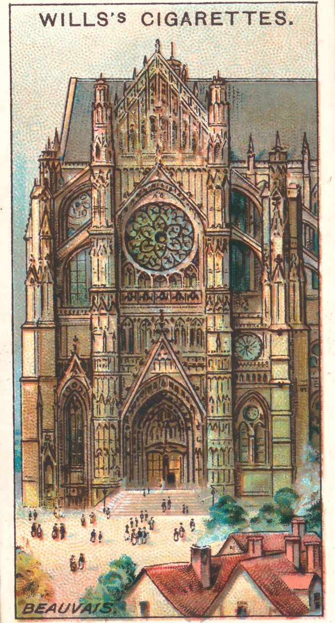 St Pierre Cathedral, Beauvais (colour litho) - English School