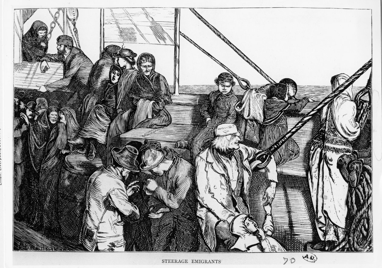 Émigrants en troisième classe sur le pont d