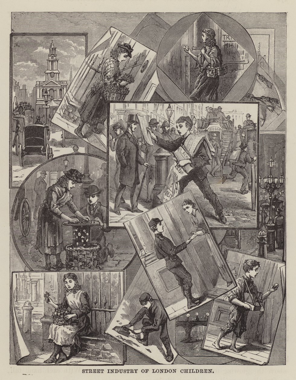 Industrie de la rue des enfants de Londres (gravure) - English School