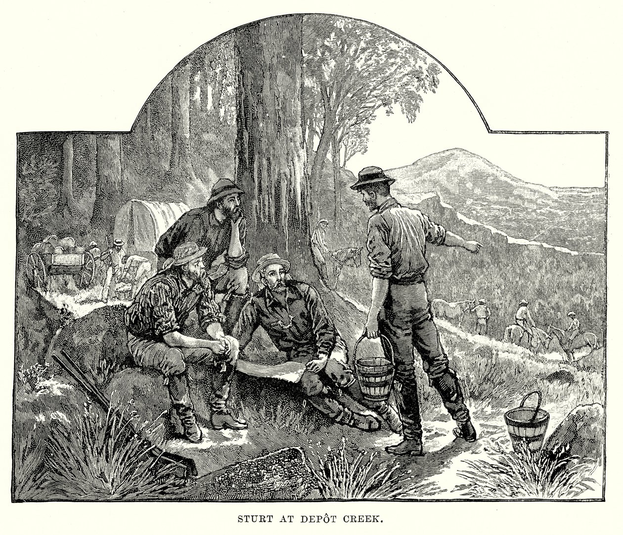 Sturt à Depot Creek (gravure) - English School