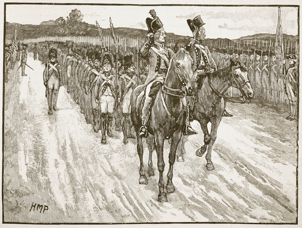 Reddition de Lord Cornwallis, York Town, 1781 (illustration de Cassells Illustrated History of England) - English School