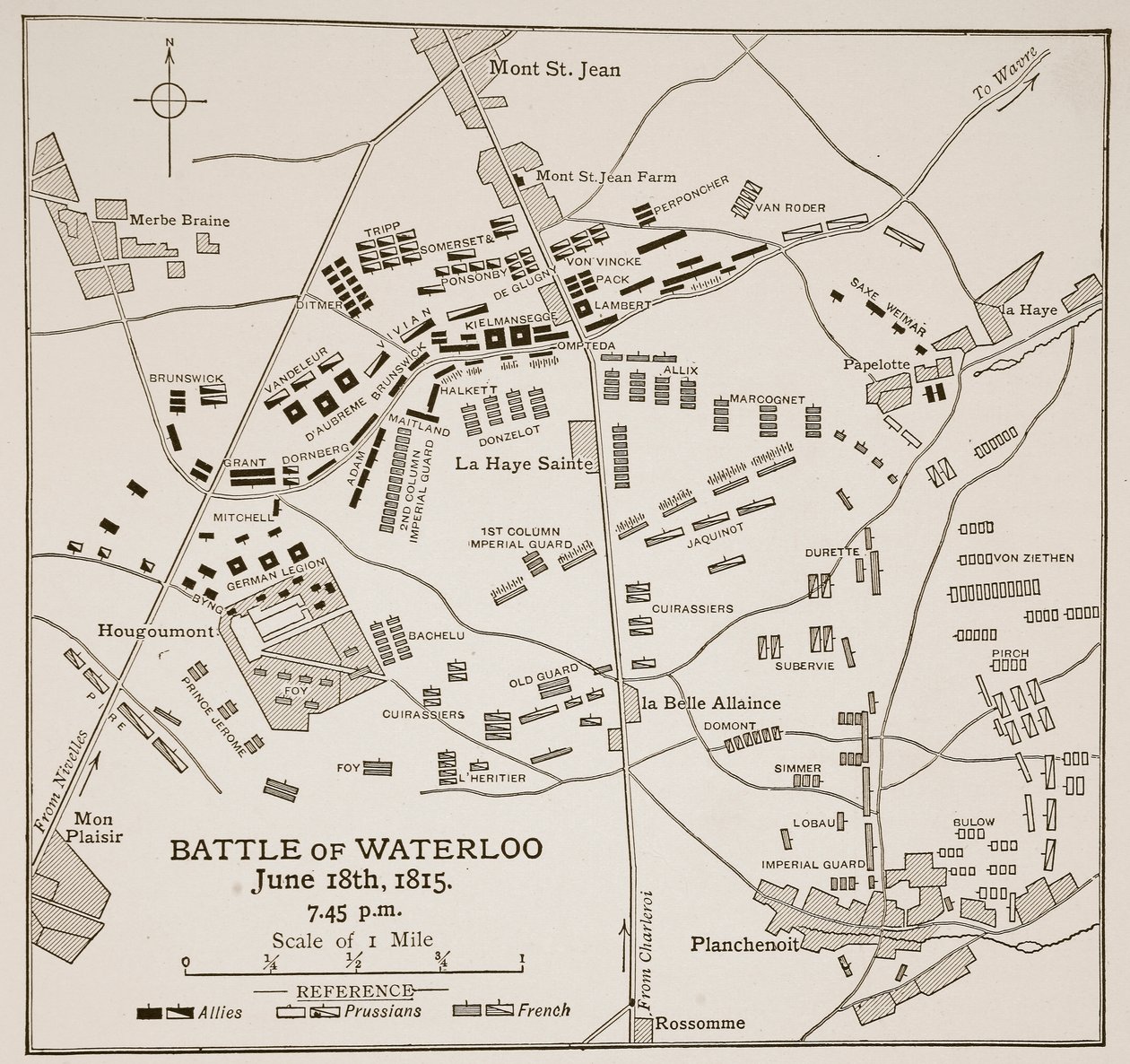 La bataille de Waterloo, 18 juin 1815 - English School