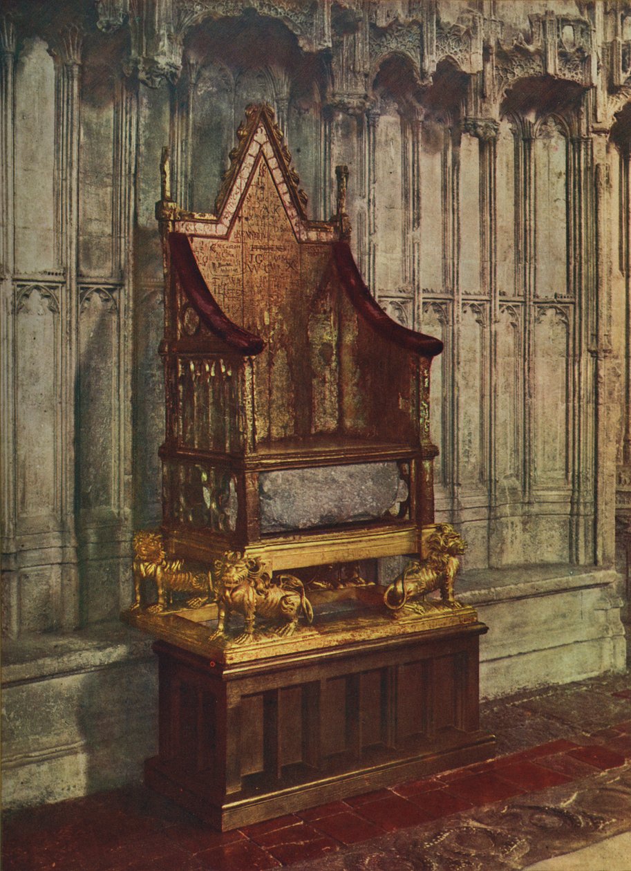 La chaise du couronnement de George VI, tirée du journal "The Illustrated News". - English School