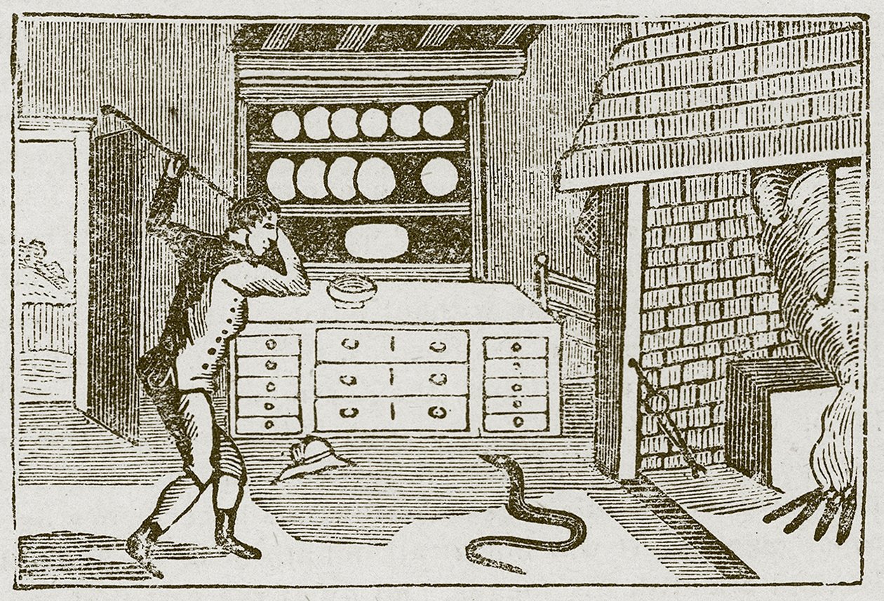 Le paysan et le serpent (gravure) - English School