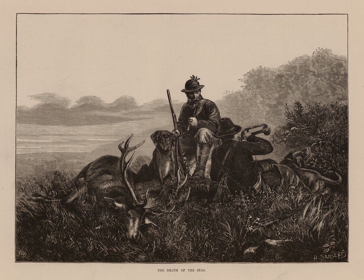 La mort du cerf (gravure) - English School