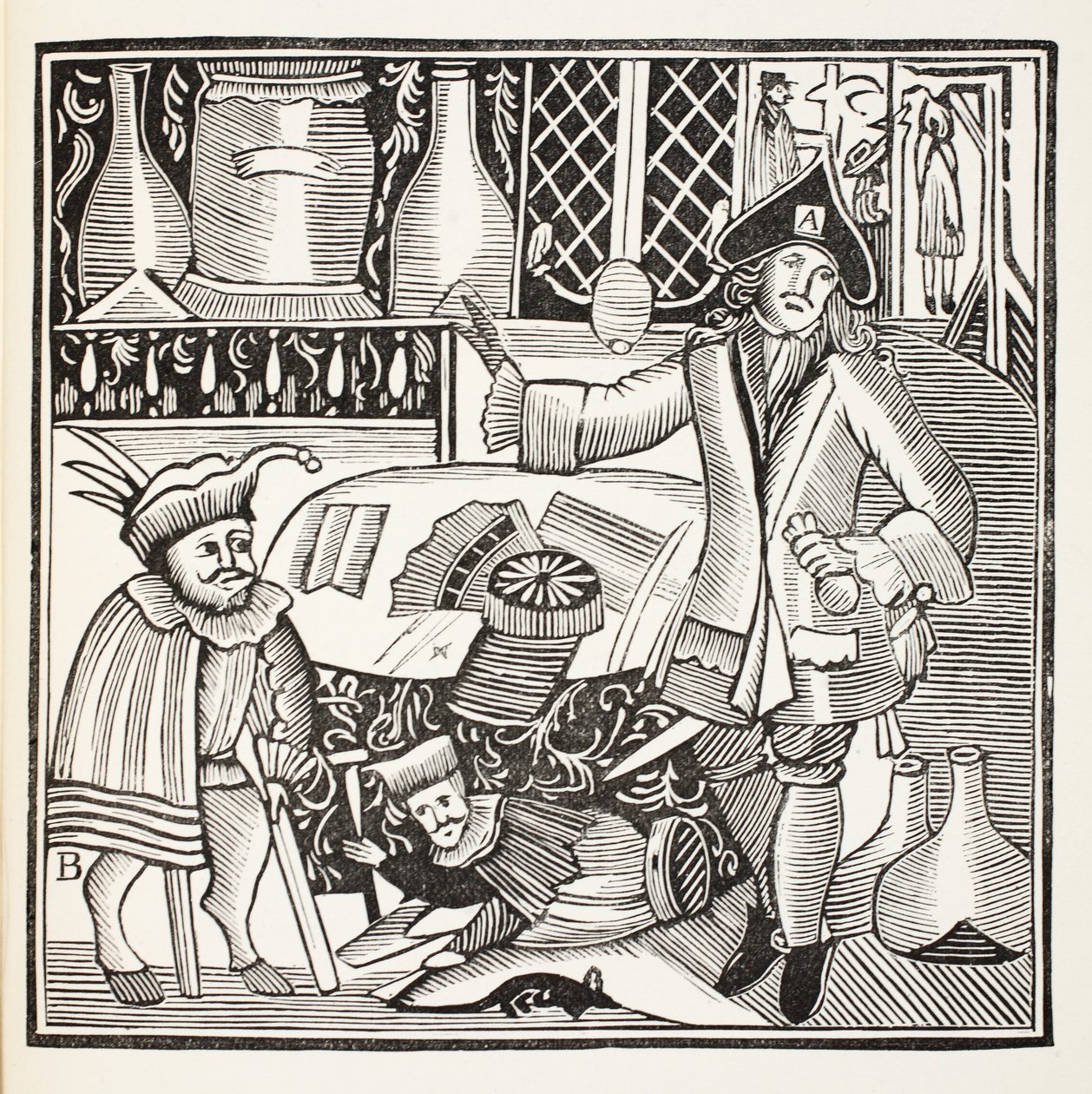 Le diable sur deux bâtons ou la ville déchaînée, illustration de Chap-books du XVIIIe siècle par John Ashton, pub. 1882 - English School