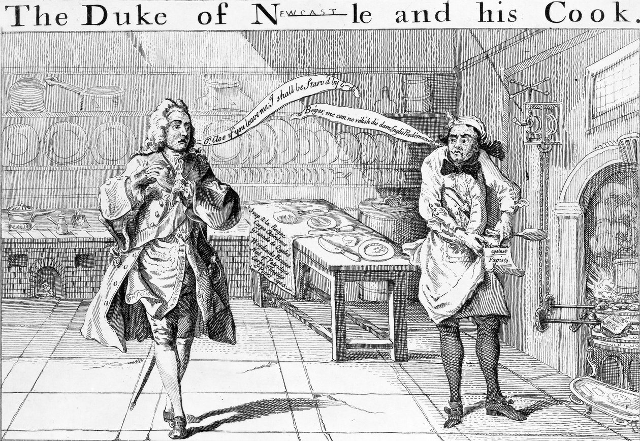 Le Duc de Newcastle et son Cuisinier, vers 1745 - English School