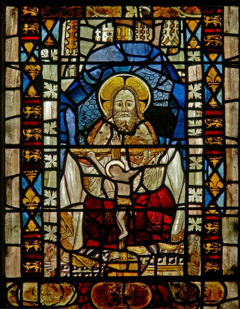 La fenêtre Est (Ew) représentant un panneau composite de la Trinité - English School