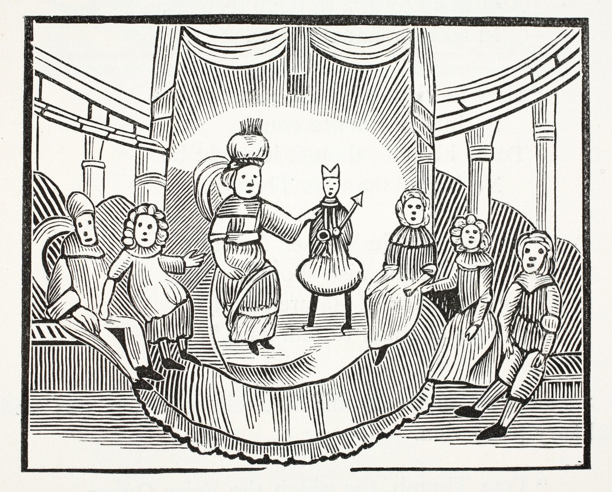 La célèbre histoire de Tom Pouce, illustration de Chap-books du XVIIIe siècle par John Ashton, pub. 1882 - English School