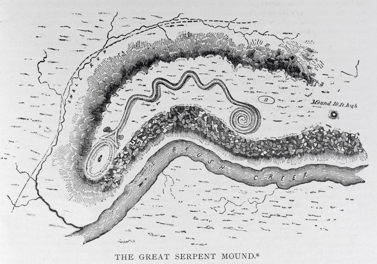 Le Grand Serpent Mound, près de Locust Grove, Ohio, 2ème siècle avant JC, de 